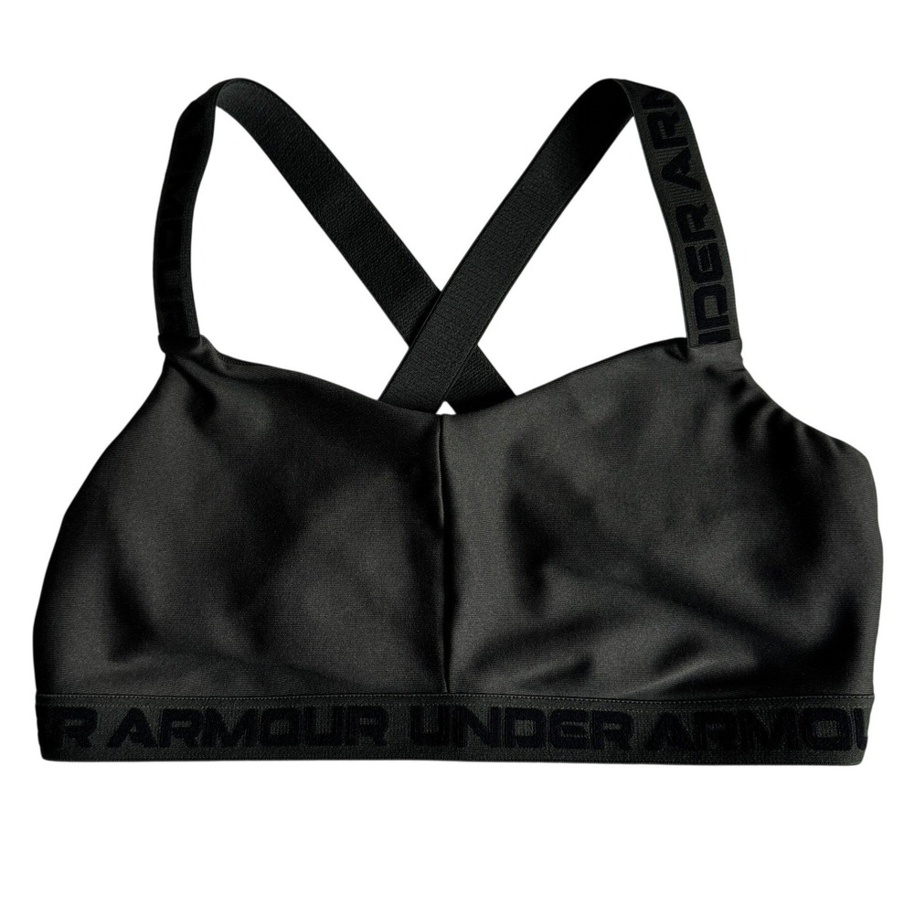 Under Armour Crossback Strappy Low Impact Sports Bra Olive‎ Green Womens Medium